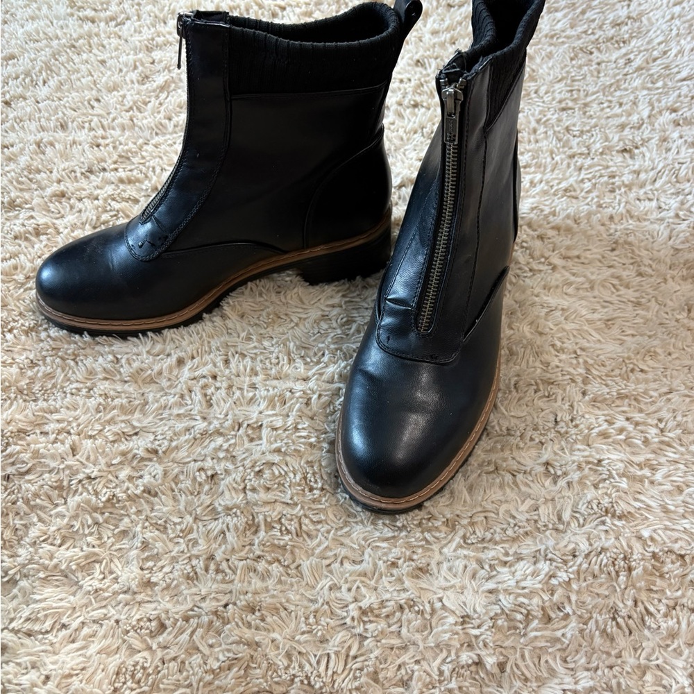 Black Leather Ankle Boots